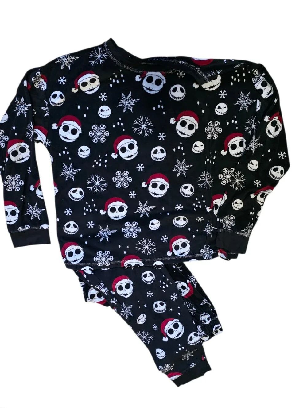 Disney The Nightmare Before Christmas Black & White Graphic 2 Piece Pajama Set